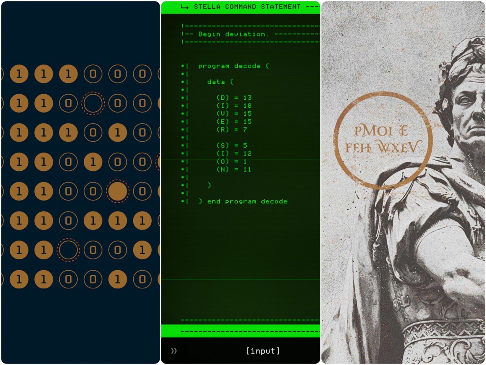 The Guides challenges users with hundreds of artistically-designed puzzles, codes and ciphers to accomplish.
