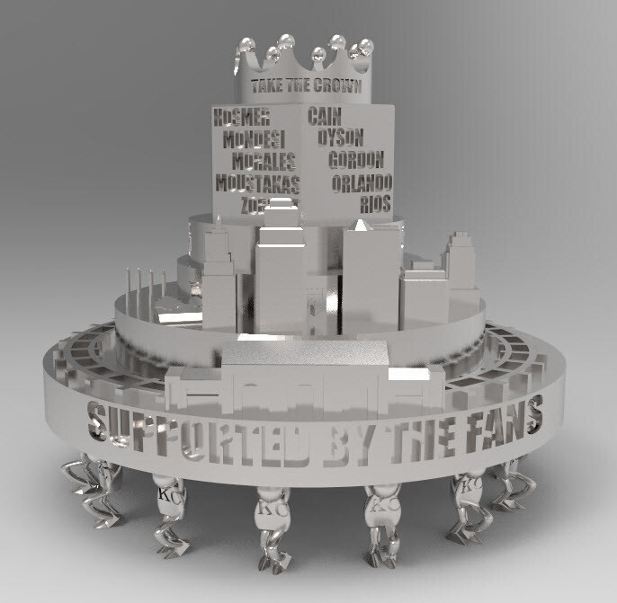 The winning design for 3Diligent's trophy contest, designed by Samuel Hrabko, Raghav Parikh and Momin Tahirkheli.