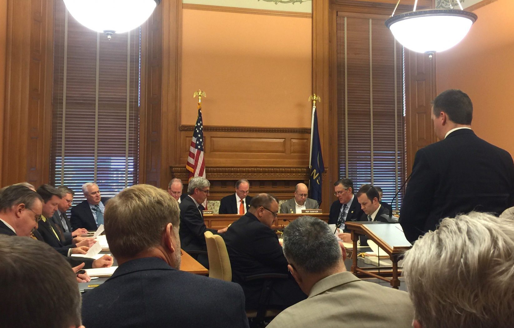 Kansas legislators listen to testimony regarding the angel investor tax credit program.  