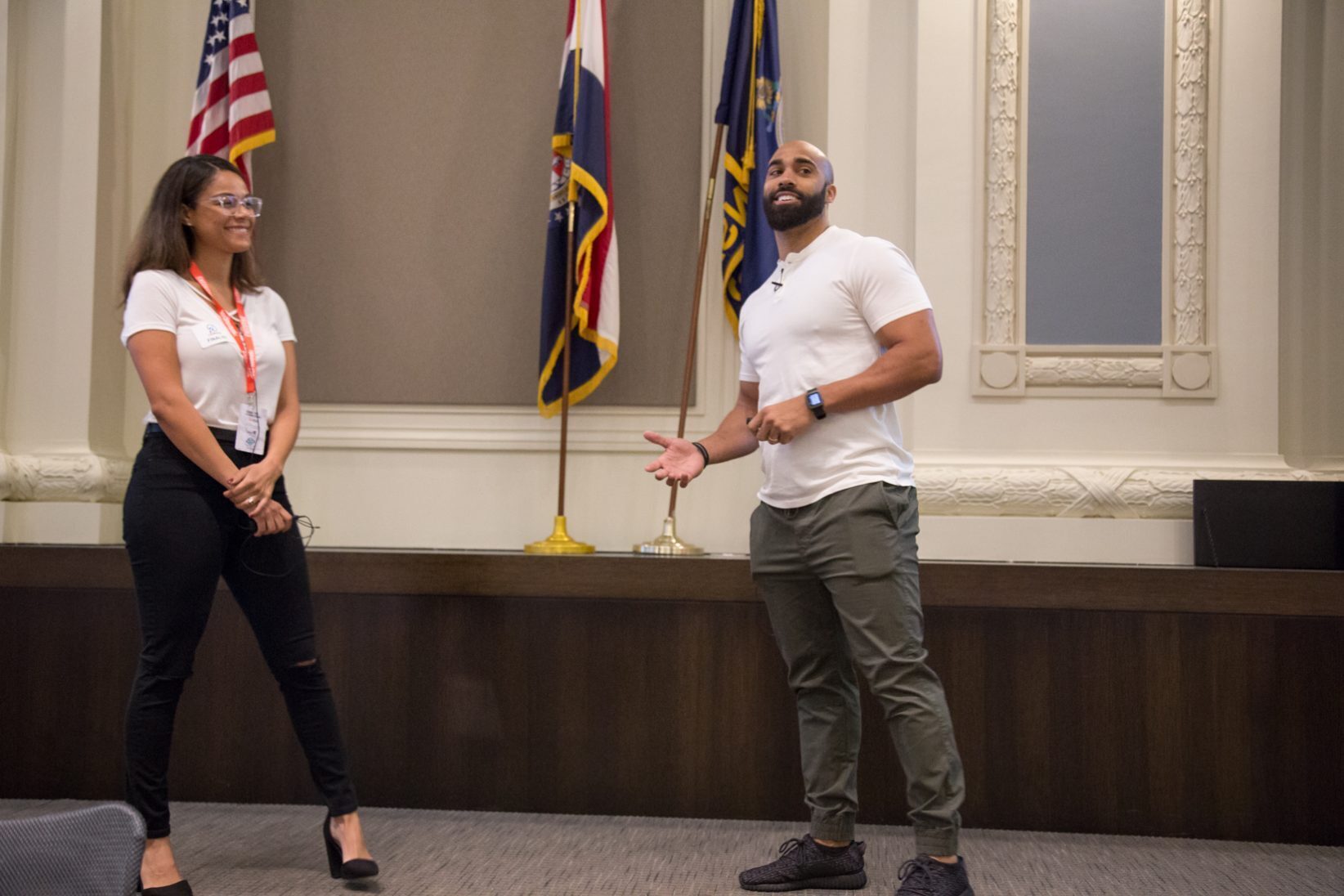 Kacie and Tommy Saunders pitching FEWDM at Techweek 