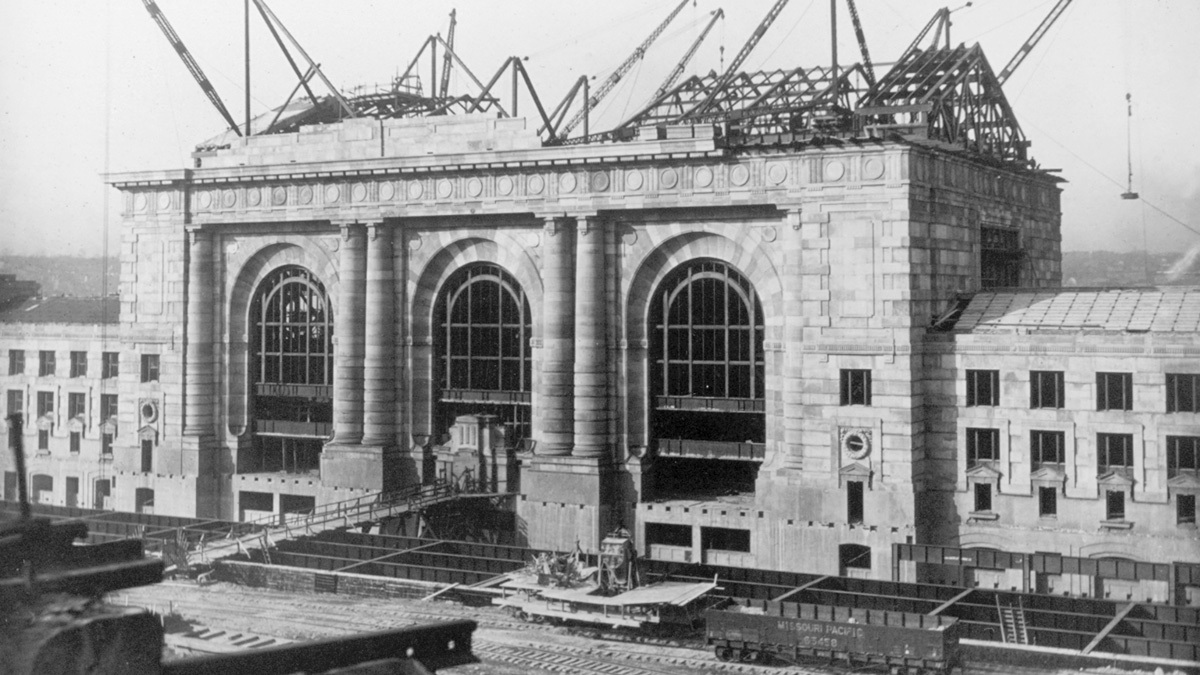 Union Station under construction.