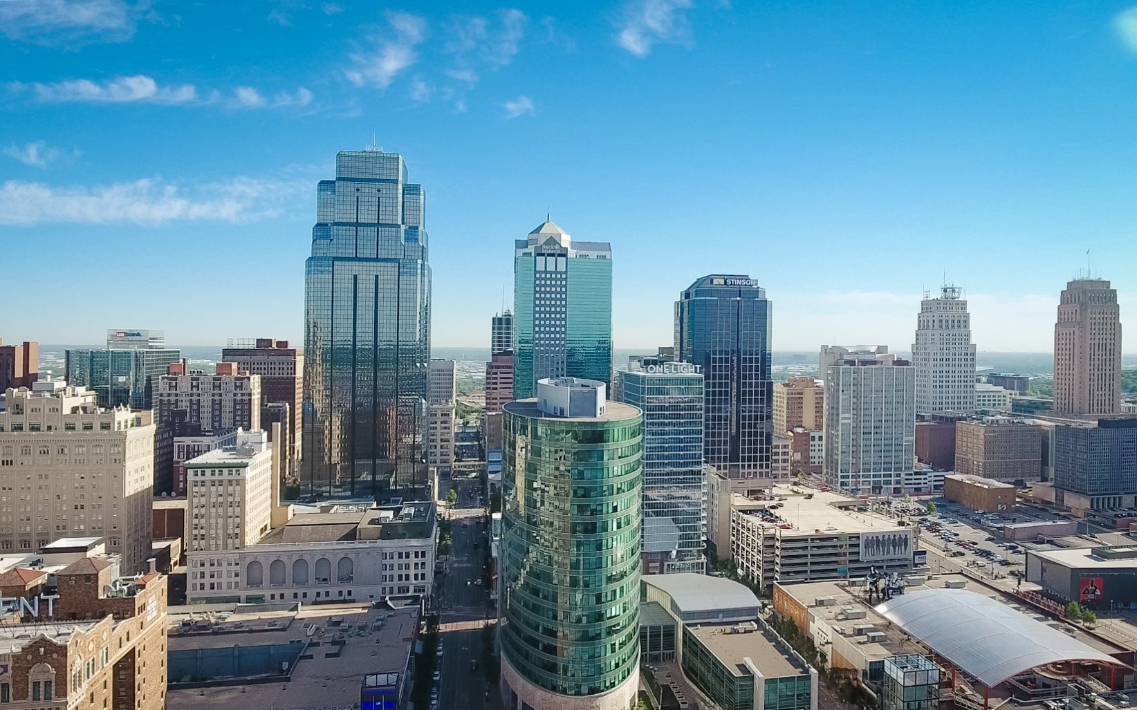 Downtown Kansas City skyline drone 9