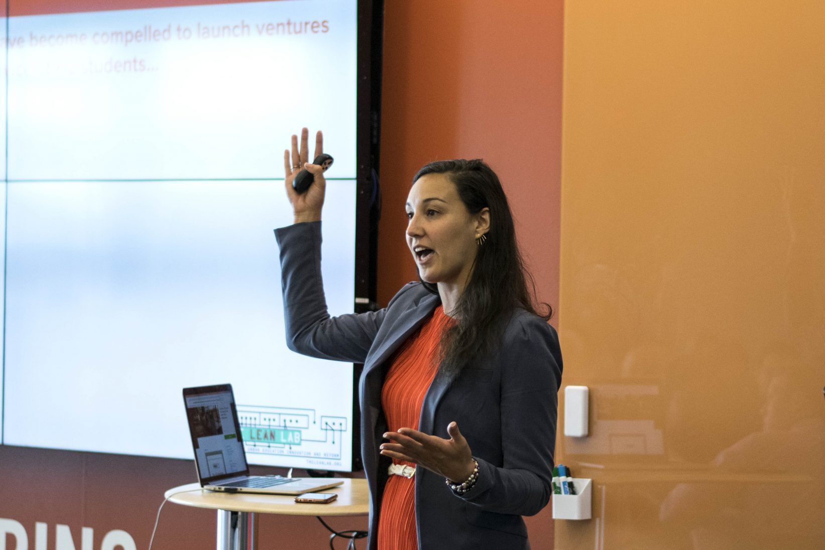 Katie Boody, founder of the Lean Lab, announcing the 2017 cohort