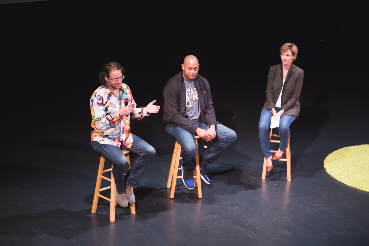 Brad Feld, Davyeon Ross and Lesa Mitchell, Techstars Kansas City demo day 2017