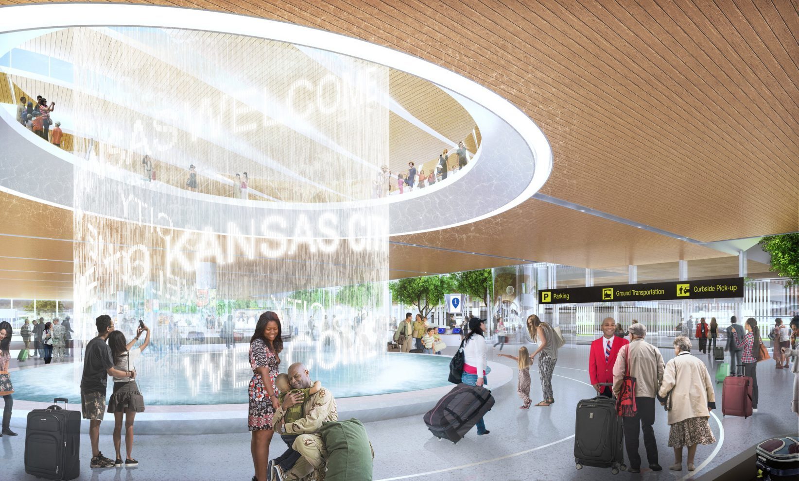 Rendering of plans for a new single terminal airport for Kansas City by Edgemoor Real Estate & Infrastructure, 