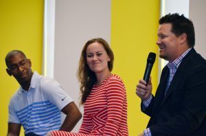 Claude Harris, College Coaching Network; Gabby Wallace, Go Natural English; Brody Dorland, DivvyHQ; Digital Sandbox: Summer in the Sand, talent showdown