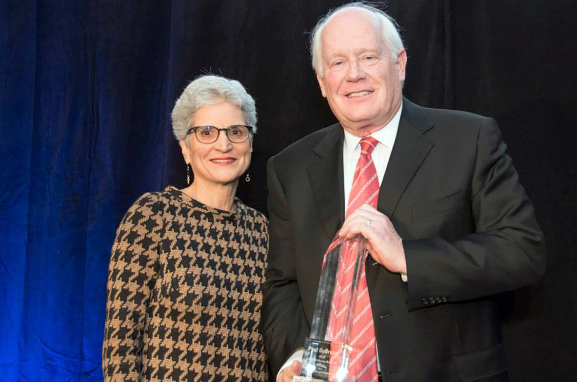 Mary Bloch and Paul DeBruce, Marion and John Kreamer Award for Social Entrepreneurship, UMKC Entrepreneur of the Year Awards; photo courtesy of UMKC's Henry W. Bloch School of Management 