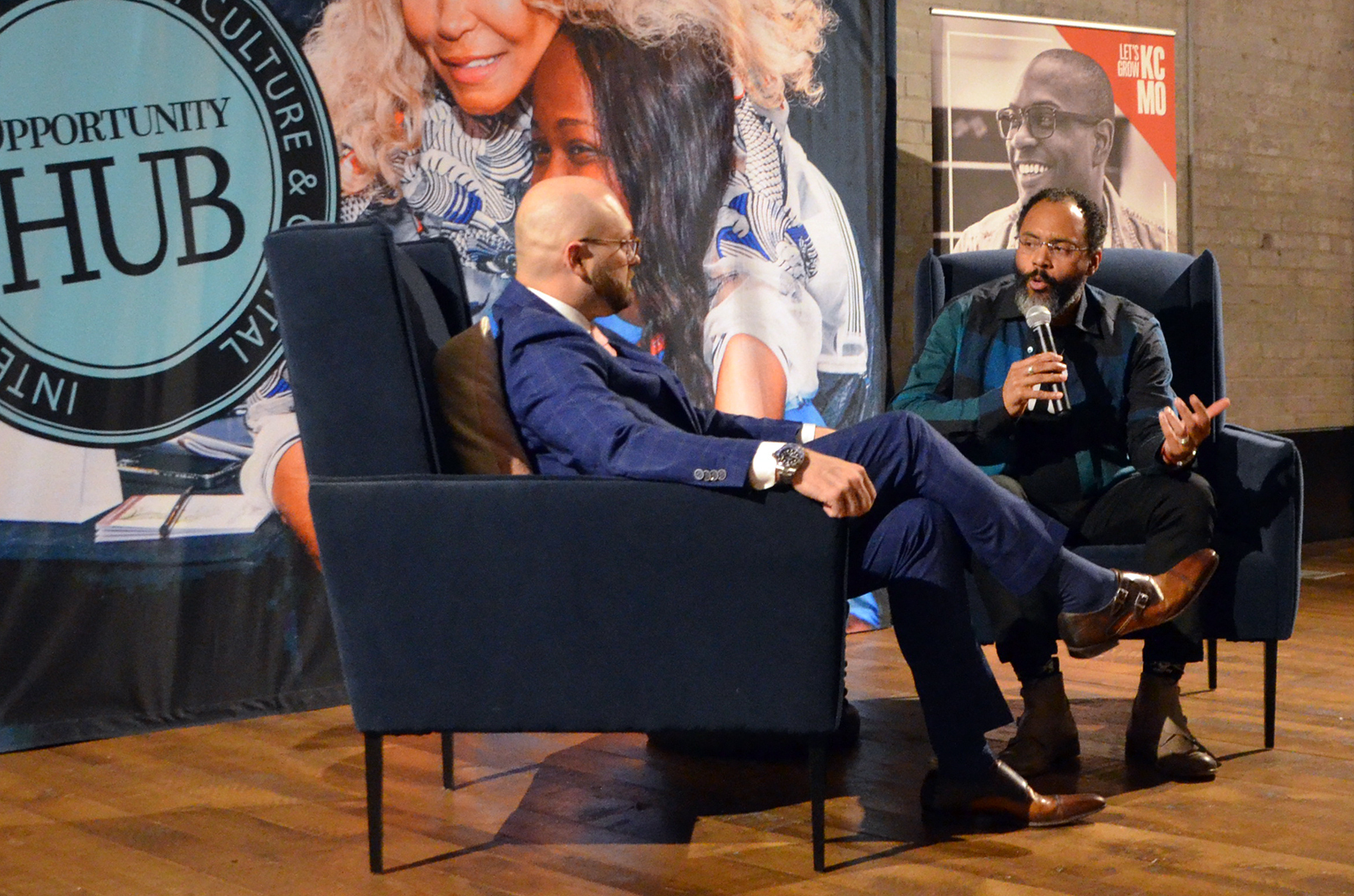 Drew Solomon, Economic Development Corporation of Kansas City; and Rodney Sampson, Opportunity Hub Kansas City