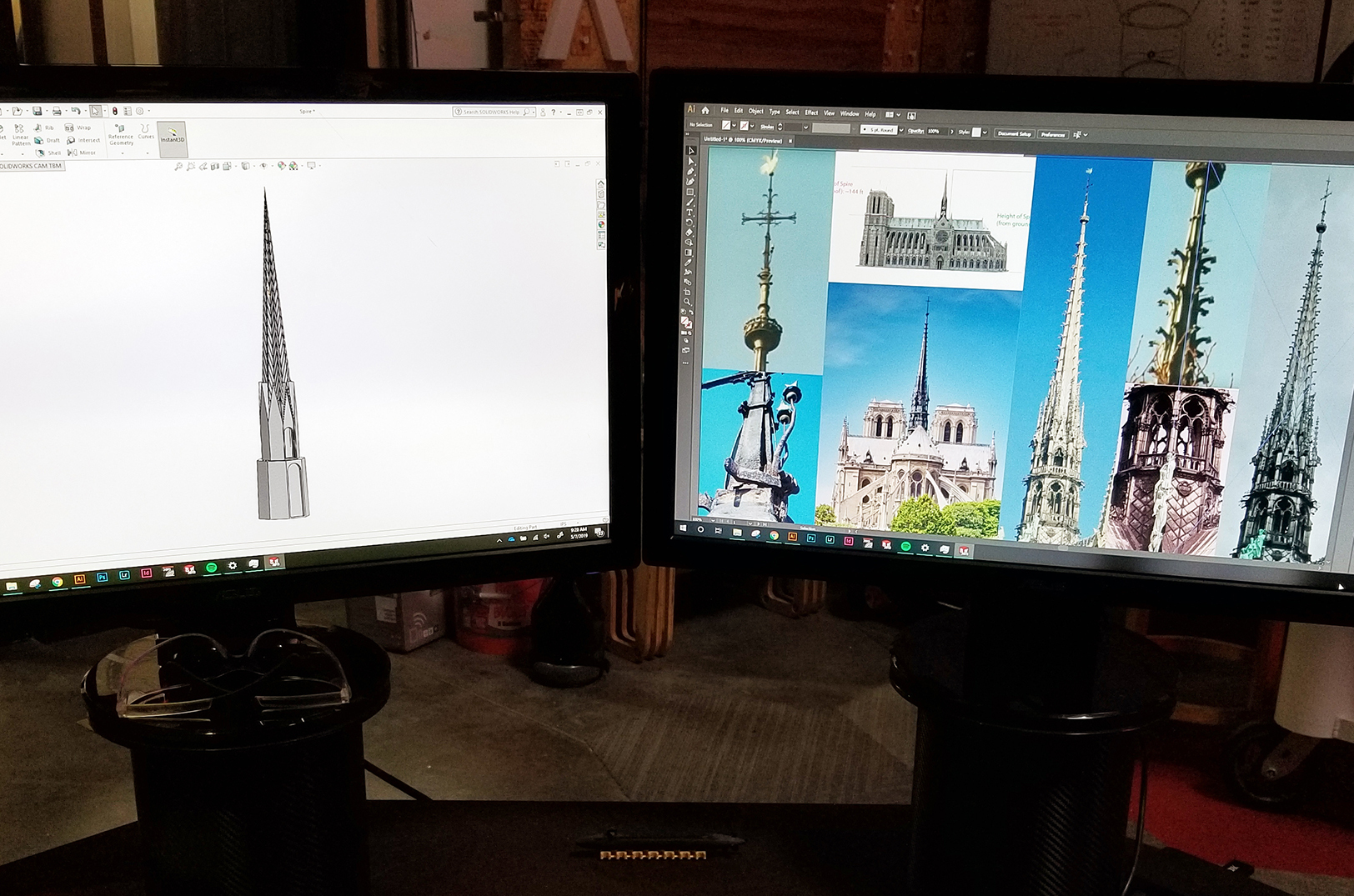 3-D printing Notre Dame spire design, Dimensional Innovations