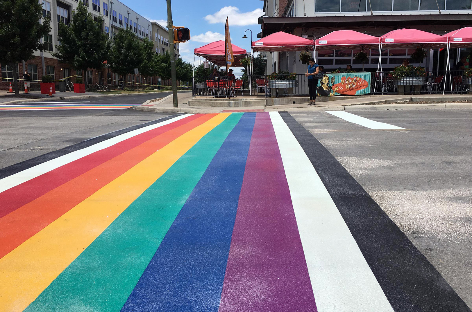 San Antonio rainbow crosswalk, photo by Joey Palacios, Texas Public Radio