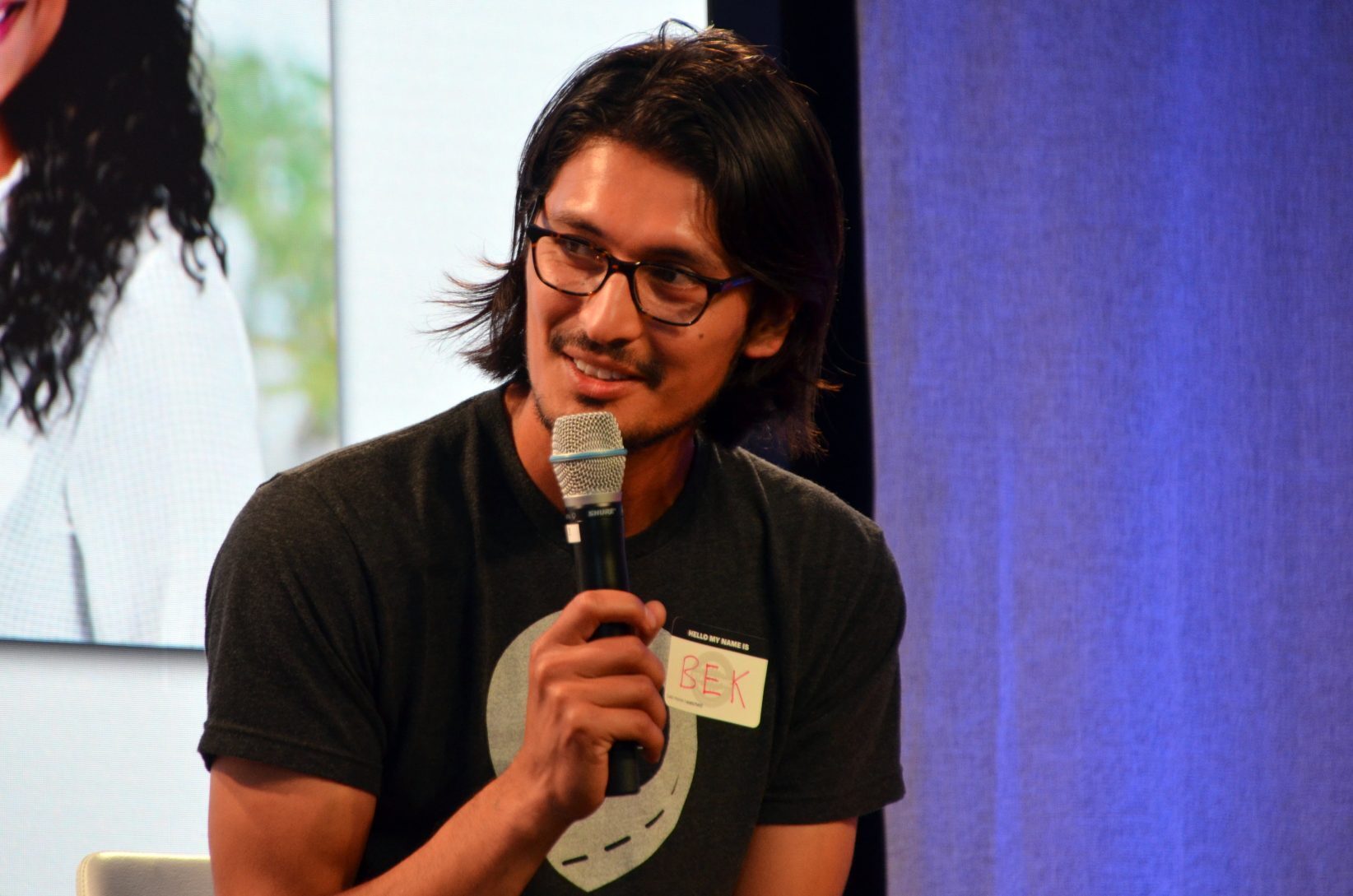 Bek Abdullayev, Super Dispatch, speaks during a Startland News Innovation Exchange event in 2019; photo by Tommy Felts, Startland News