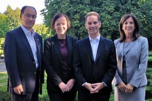 Hiroshi Nerima, Nabtesco Technology Ventures; Barbara Burger, Chevron Technology Ventures; Jeff Kostos, Spear Power Systems; and Gina Domanig, Emerald Technology Ventures