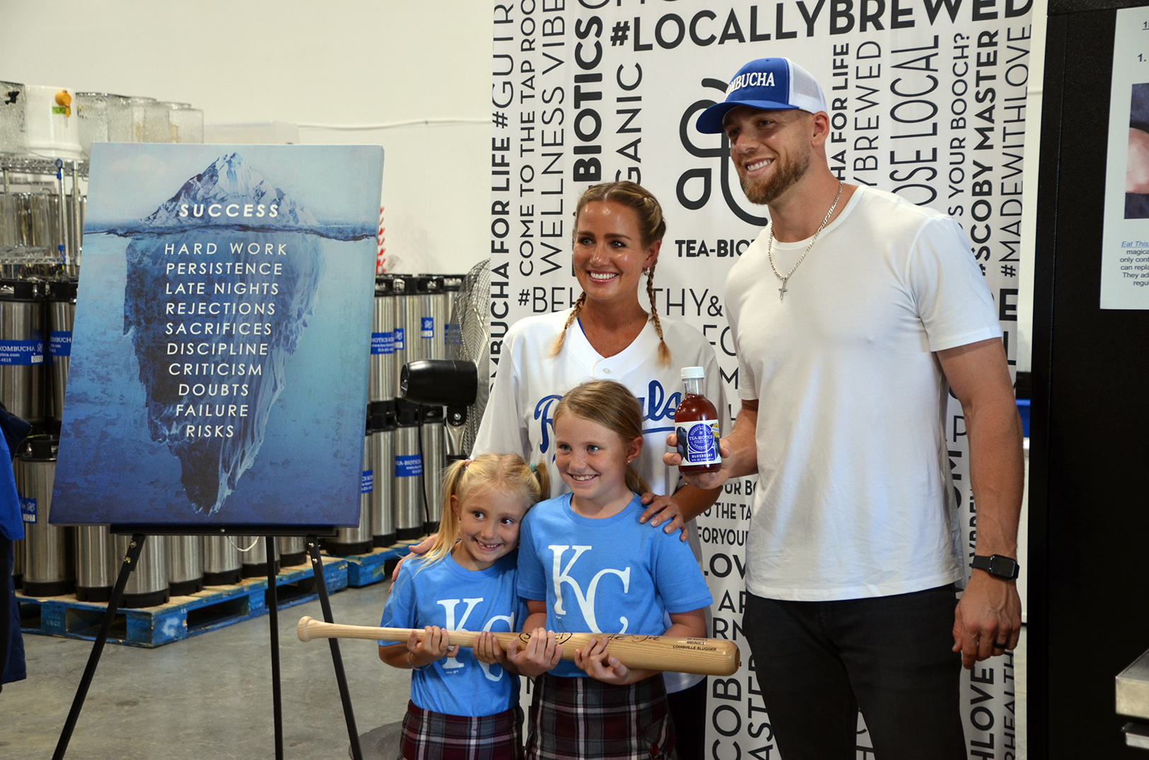 Lisa Bledsoe, Tea-Biotics Kombucha; and Hunter Dozier, the Kansas City Royals