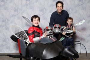 Reese Davis as Ant-Man with "Ant-Man" star and Overland Park native Paul Rudd