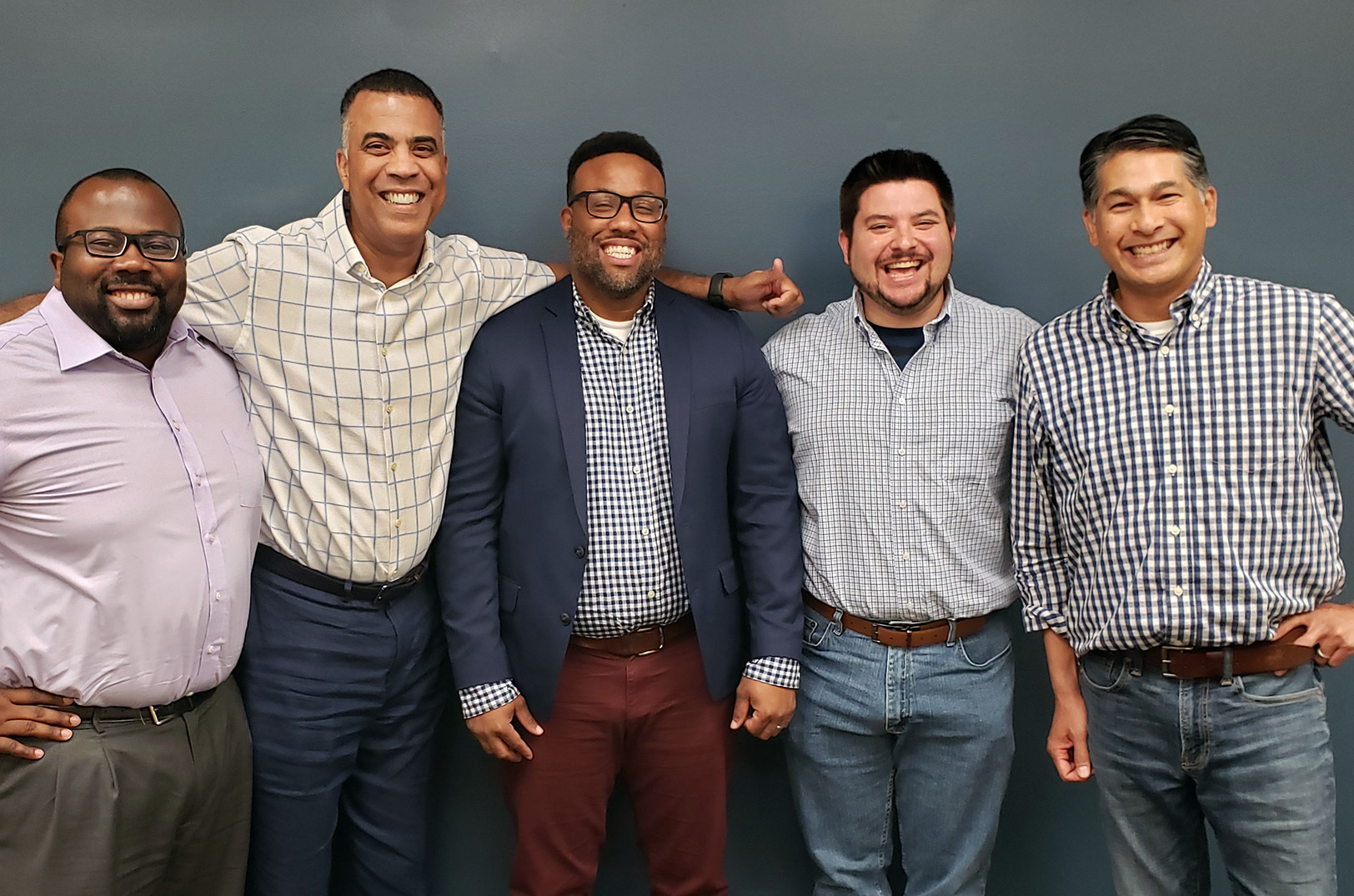 Digital Sandbox KC cohort; Mario Pabaroue, Len Frye and Brandon Dunlap, FilmDove Inc.; A.J. Mellott, Ronawk LLC; and Sunti Wathanacharoen, Pulmonaer Analytics LLC