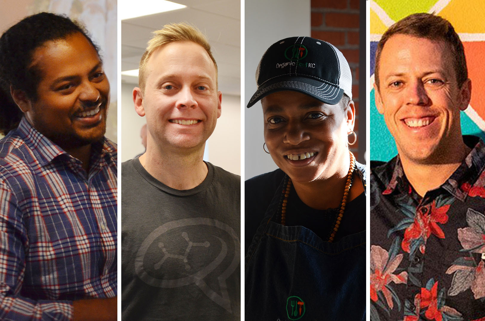 Davin Gordon, AltCap; Chris Cheatham, RiskGenius; LaDonna Johnson, Organic Soul KC; and Matt Baysinger, Swell Spark