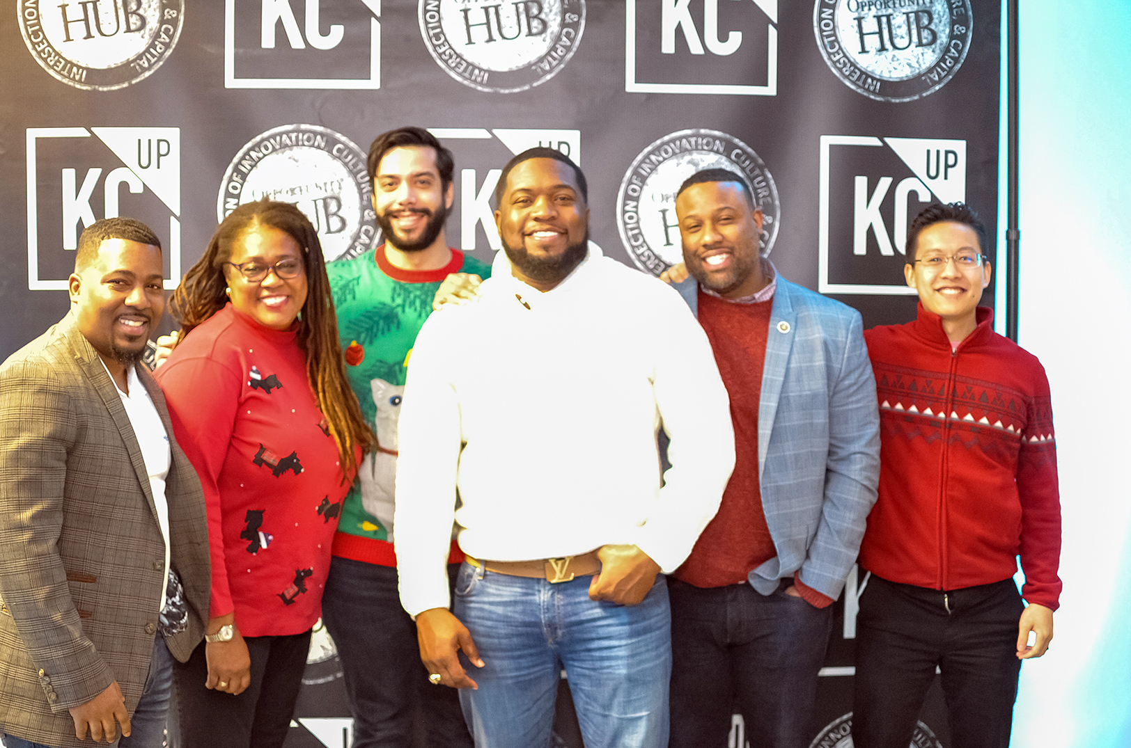 OHUB finalists: Christopher Jones, Matchrite Care; Shelley Cooper, Diversity Telehealth; Philip Vanderstraeten, Erkios Systems; Philip Hickman, PlaBook; Leonard Frye, FilmDove; and Clarence Tan, Boddle Learning