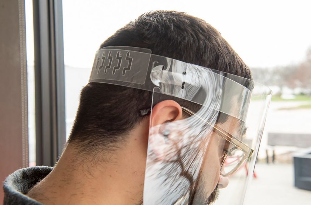 Open source face shield, Dimensional Innovations