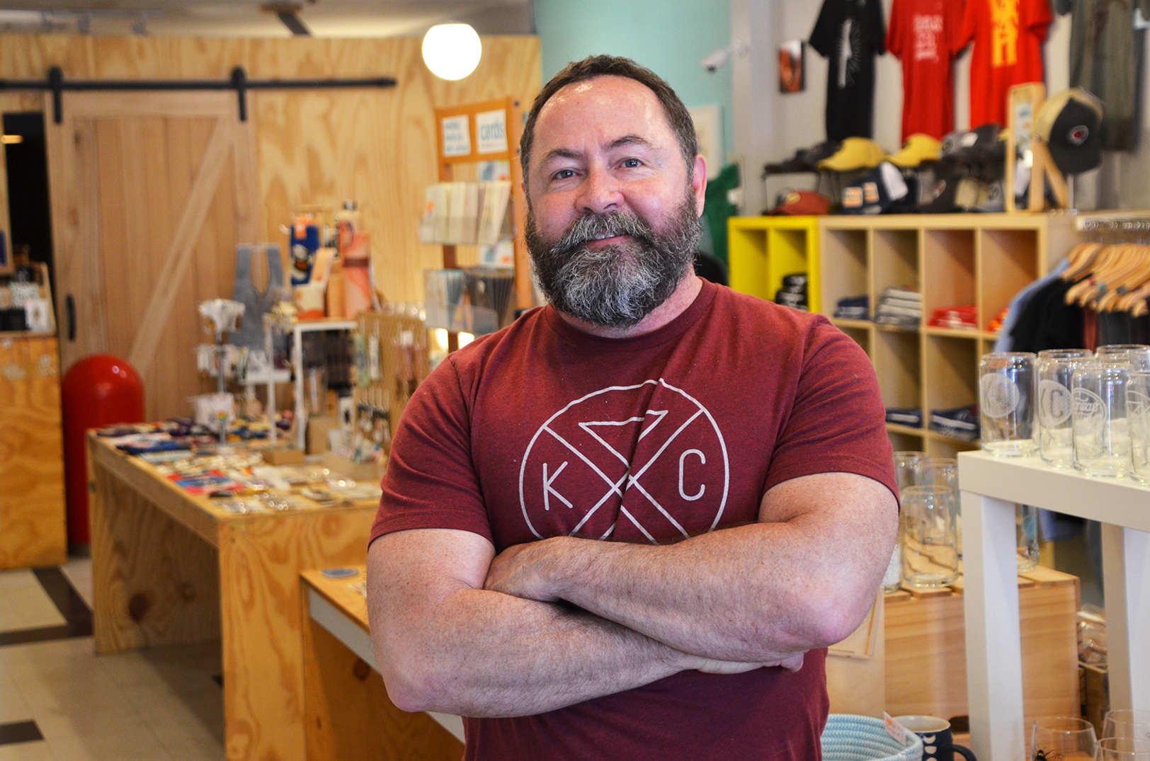 Matt Bramlette, founder of Mid Coast Modern, Bear Soap Company, Soap Bar, in June 2020; photo by Tommy Felts, Startland News