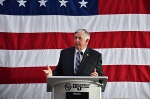 Mike Parson, Missouri governor; Discovery Design Truck & Manufacturing, St. Peters; Photo courtesy of the Missouri Governor's Office