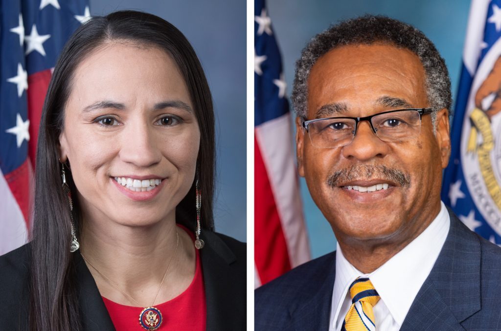 U.S. Reps. Sharice Davids, D-Kansas, and Emanuel Cleaver, D-Missouri