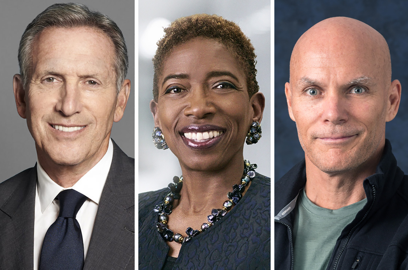Howard Schultz, Carla Harris, and Sandy Kemper