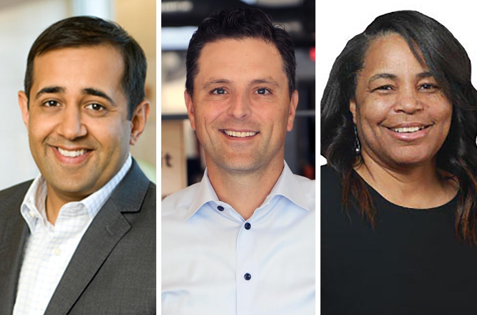 Neal Sharma, DEG; John Thomson, PayIt; and Thalia Cherry, Cherry Co.