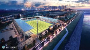 KC NWSL 02 Stadium rendering from Kansas City NWSL, by Generator Studio, JE Dunn and Monarch Build