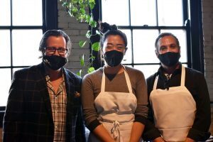 Restaurant Week 12b James Taylor and BLU HWY team members at a Kansas City Restaurant Week preview event at J. Rieger's Monogram Lounge