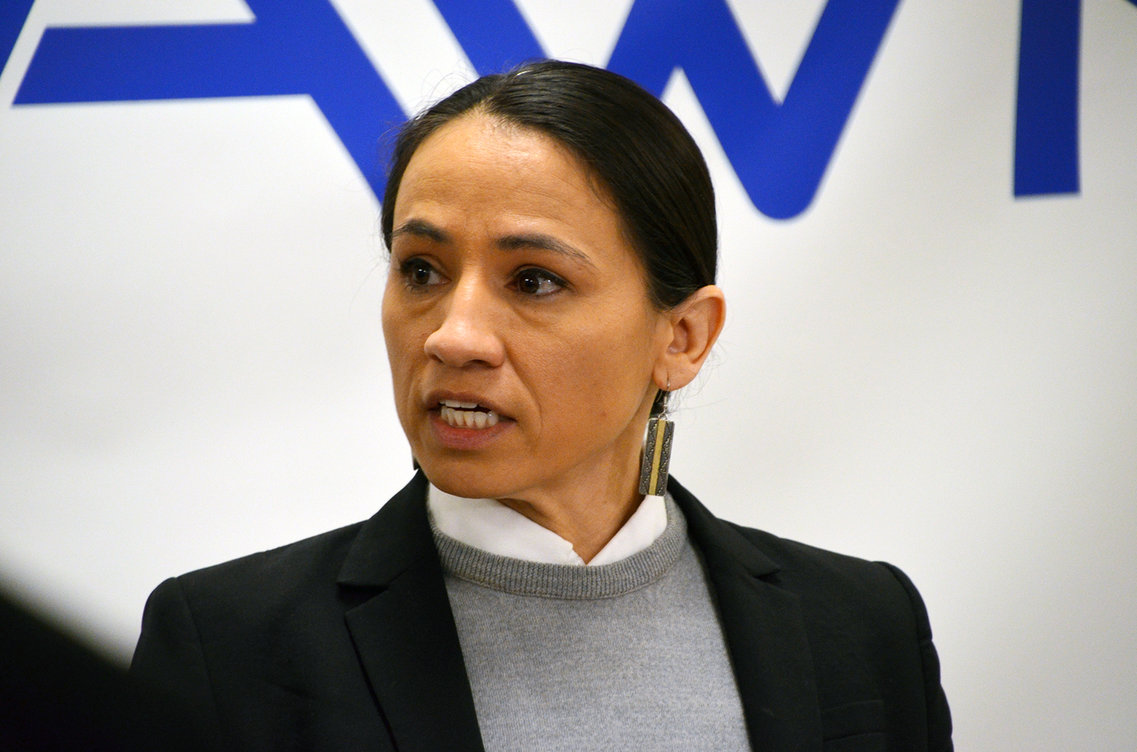 U.S. Rep. Sharice Davids, D-Kansas, Wednesday at Ronawk in Olathe