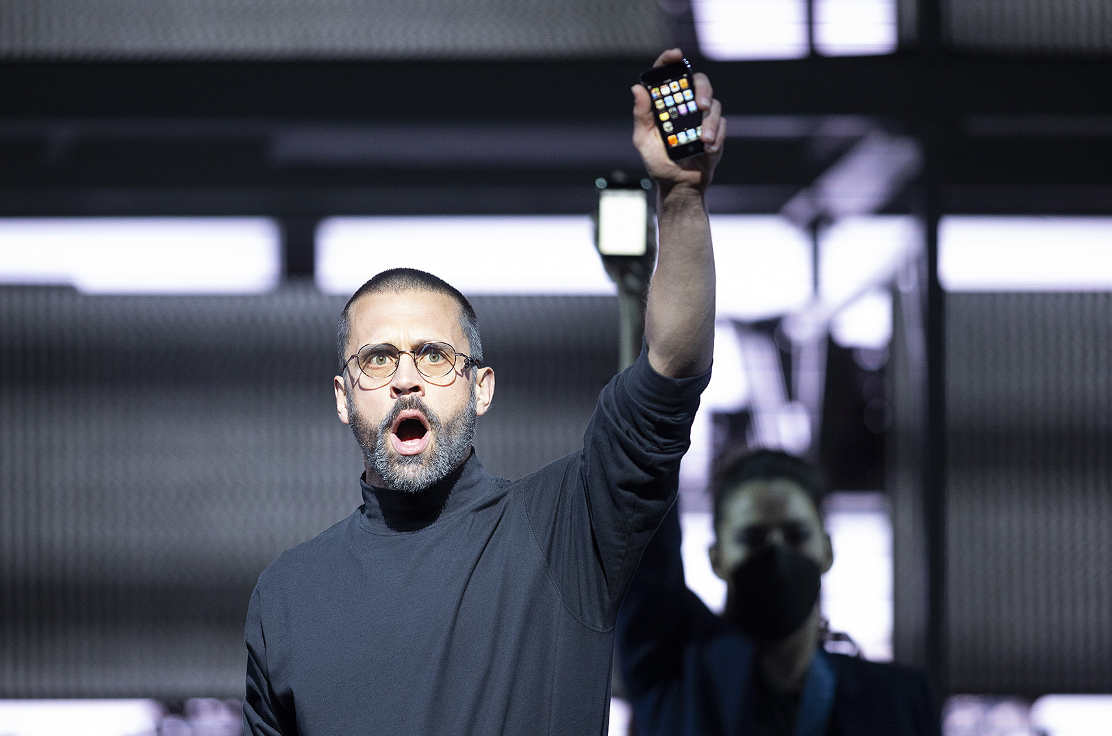 John Moore as Steve Jobs in "The (R)evolution of Steve Jobs" at The Austin Opera in February