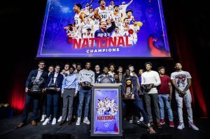 National champion KU mens basketball team; photo courtesy of the University of Kansas