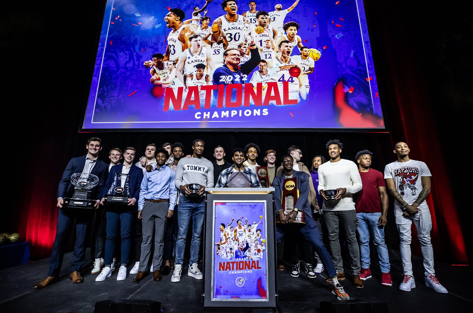 National champion KU mens basketball team; photo courtesy of the University of Kansas