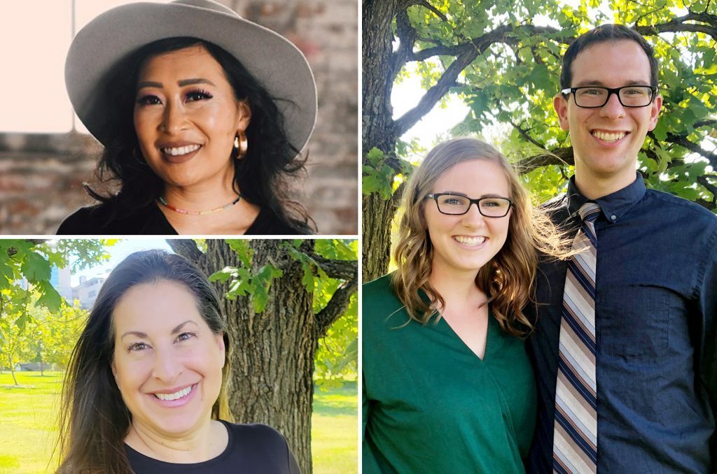 Jackie Nguyen, Cafe Cà Phê; Jill and Justin Bertelsen, Bertelsen Education and Crib Coaching; and Risa Stein, SeeInMe