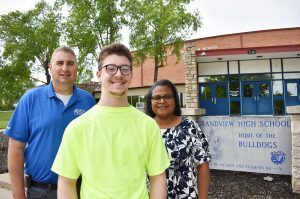 Norman Kump, Kansas City National Security Campus (KCNSC); Simon Williams; and Venita Thurman, Grandview High School