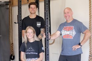 Andrew Potter, RoKC; Jay Fleer, Mission Barbell Club; and Josie Buford, Folds of Honor Kansas City