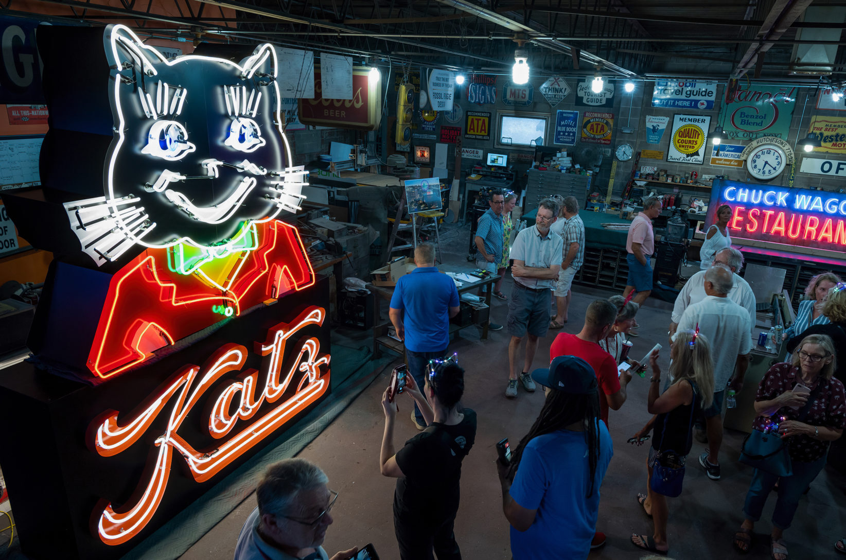 Lighting of the Katz drugstore sign at Fossil Forge August 26 in Lee’s Summit