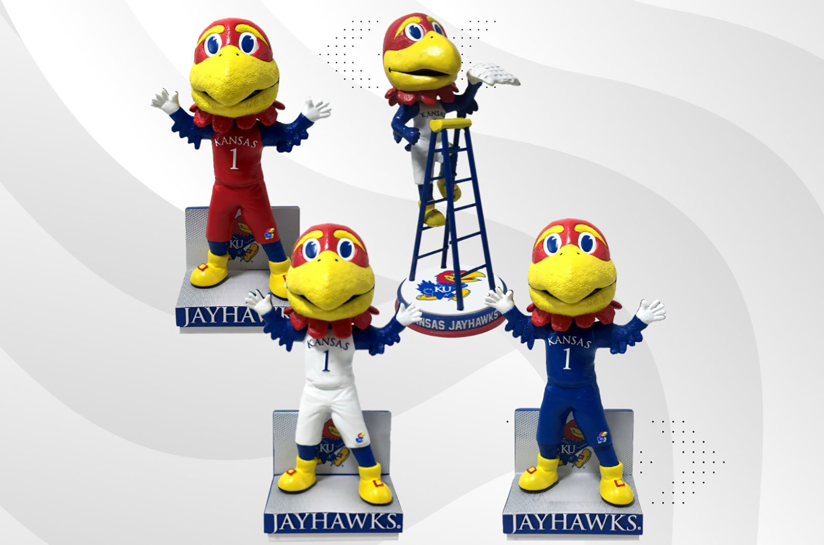 Big Jay bobblehead figures by the National Bobblehead Hall of Fame and Museum