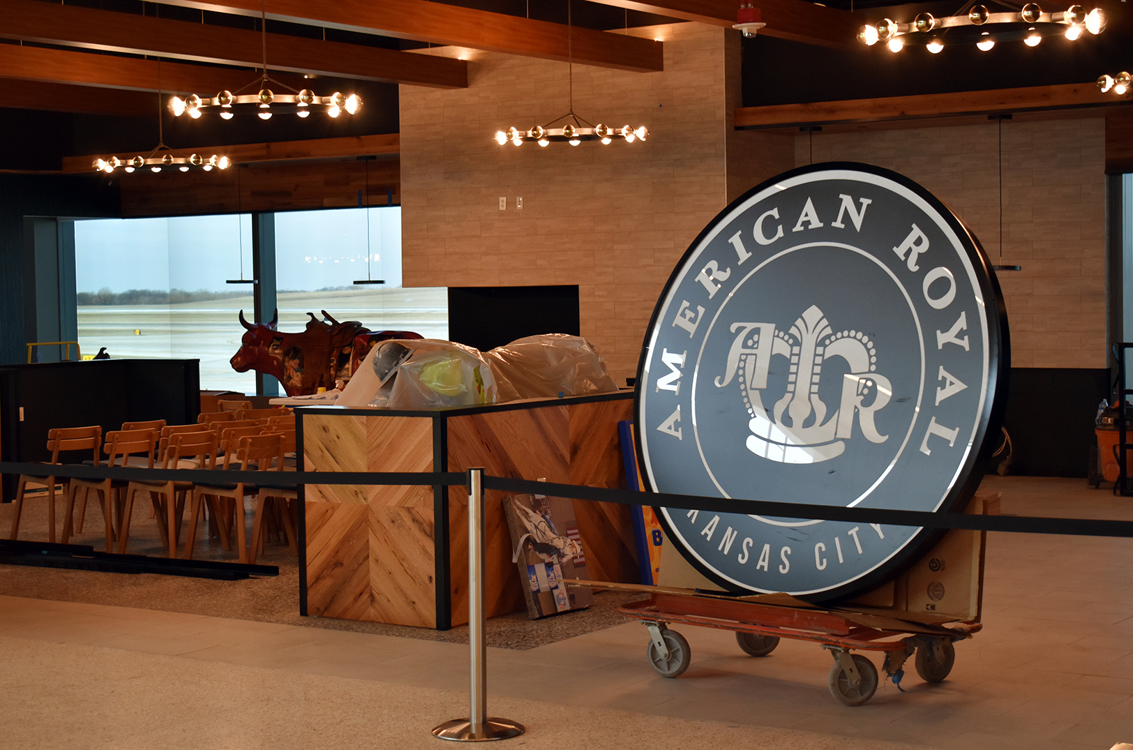 The American Royal restaurant space awaits completion during an open house for the new KCI terminal; photo by Tommy Felts, Startland News