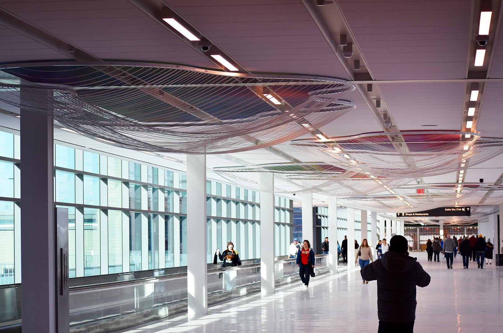 Would-be passengers walk through the new KCI terminal; photo by Tommy Felts, Startland News