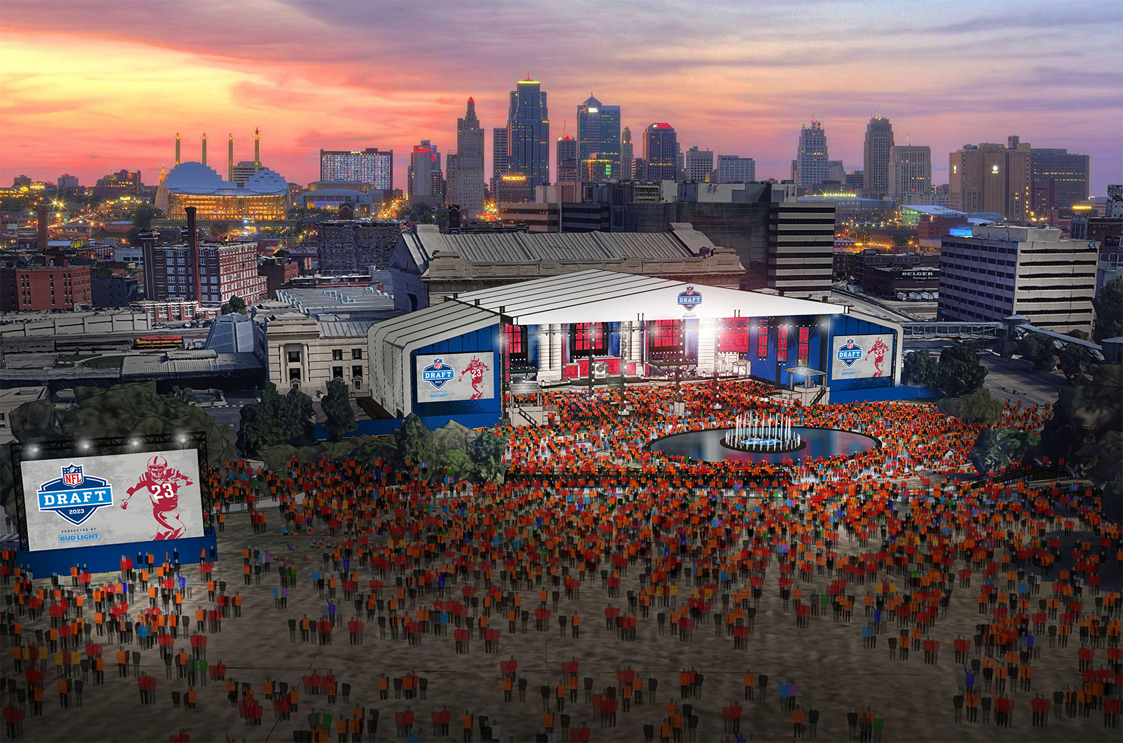 2023 NFL Draft rendering showing Union Station