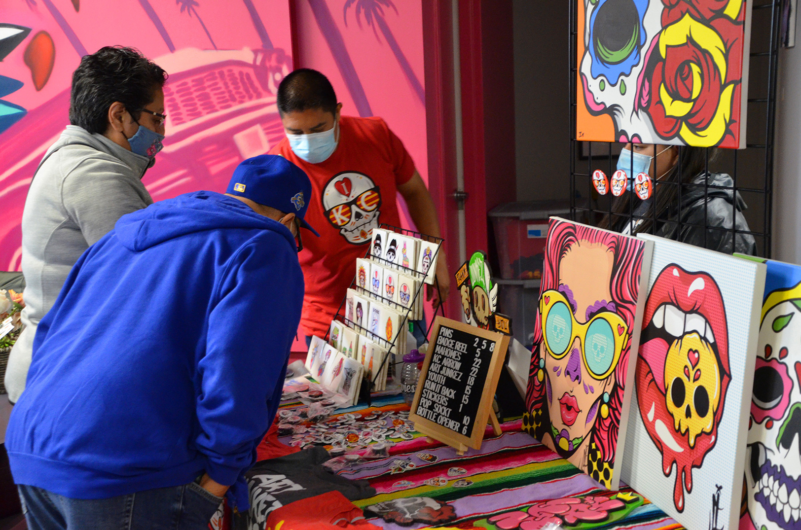 Art Junkez sell their products at a past Latino Arts Foundation pop-up event for artists and makers; Photo by Tommy Felts, Startland News