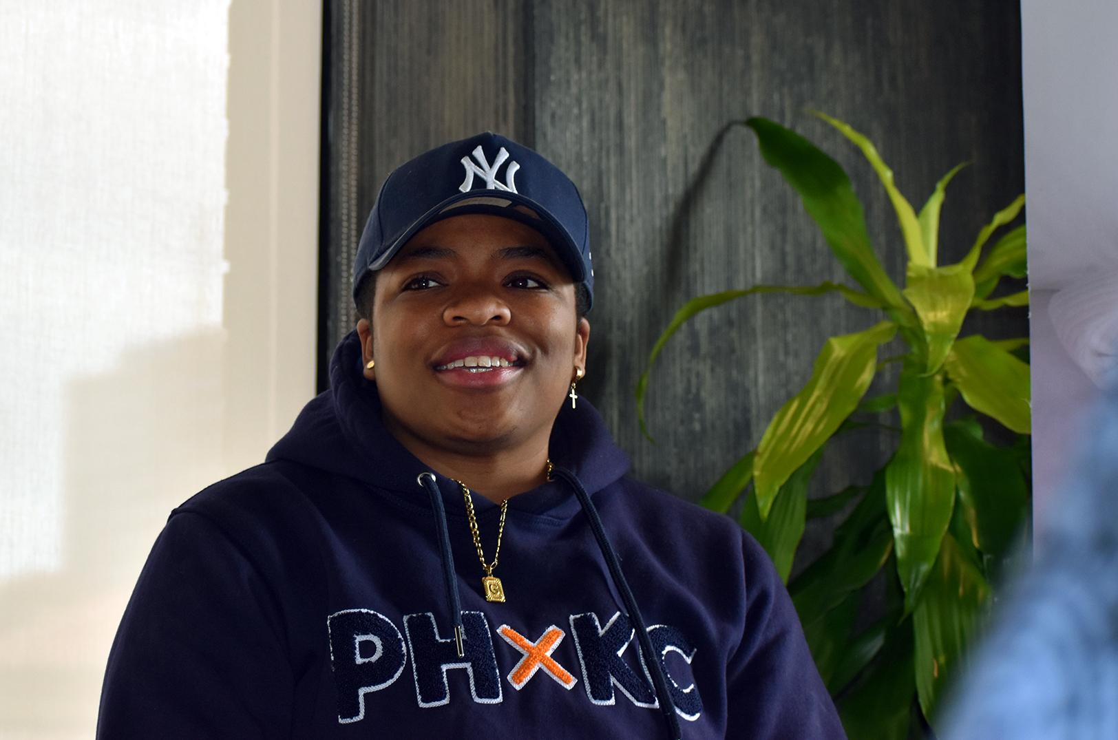 Jannae Gammage, Foresight, speaks during KCRise Fund's Founder Forum at Industrious; photo by Nikki Overfelt Chifalu, Startland News