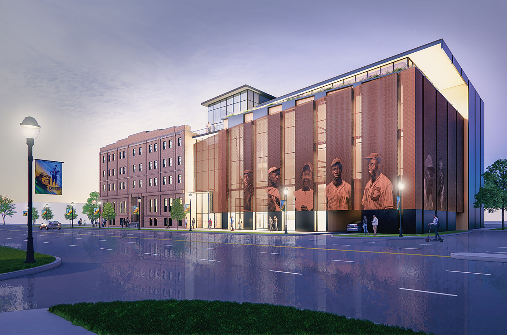 Rendering of a new 30,000-square-foot Negro Leagues Baseball Museum facility; rendering courtesy of Pendulum