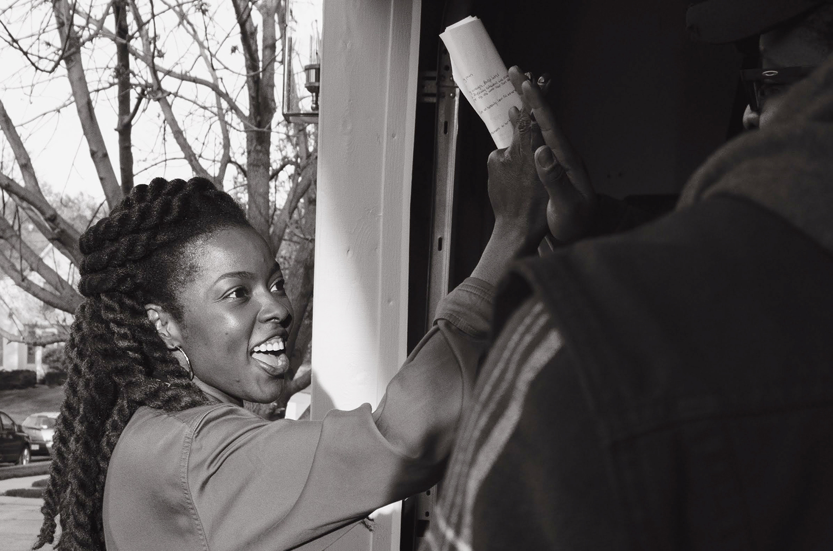 Jamie Addison behind the scenes of "BF," photo by Amina Shaw