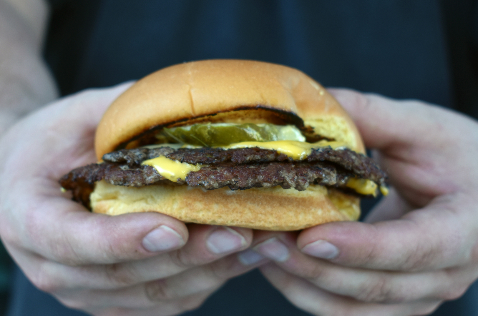 A Disco Burger served at Big Mood Natural Wines; photo by Channa Steinmetz, Startland News