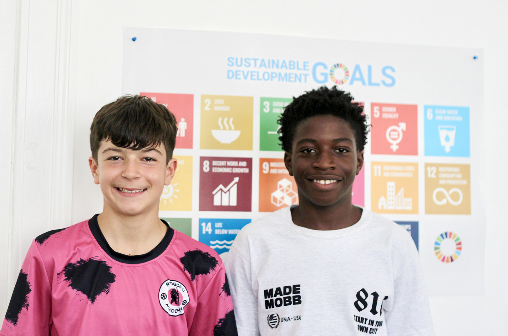 Emilio Soto and Abdullahi Islow, Ryogoku Soccer Academy; photo by Nikki Overfelt Chifalu, Startland News