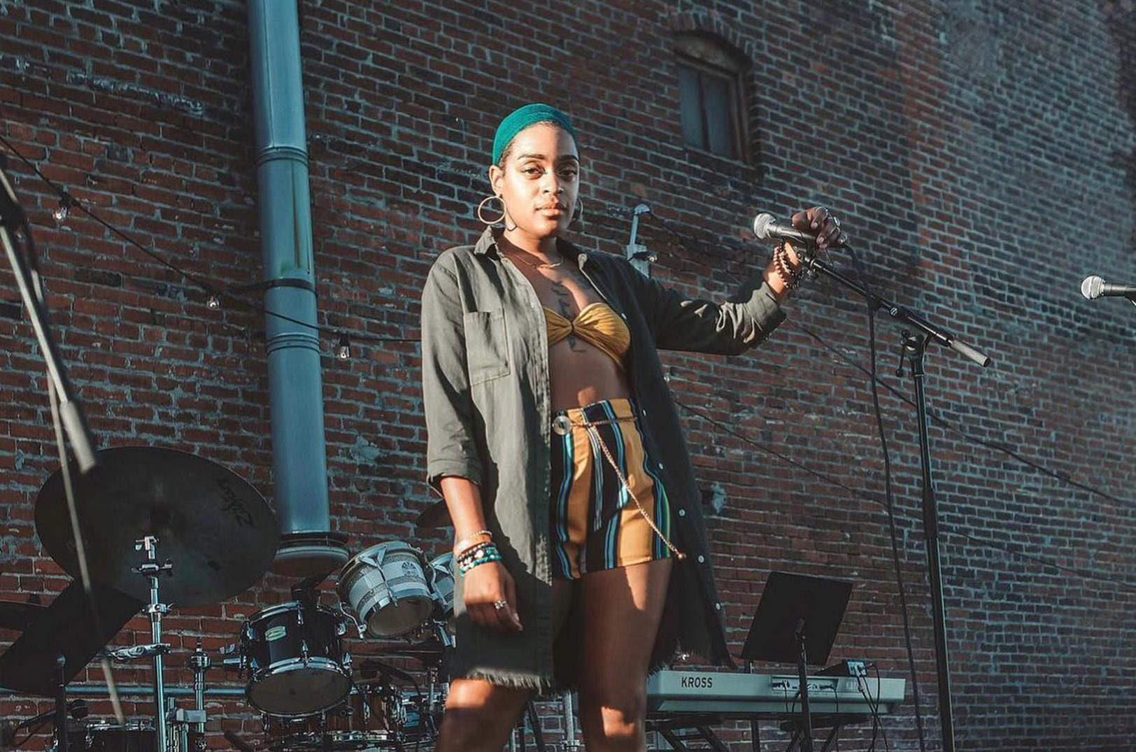 Performer Jass Couch on stage at Lemonade Park, the site of the Sept. 29 
The YouSpin Anywhere Music Festival