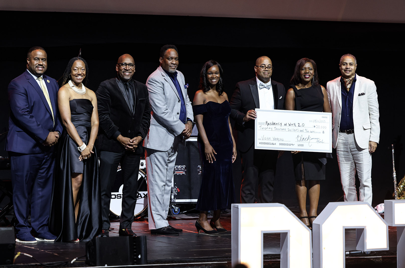 Dr. Joy Vann-Hamilton, Resiliency at Work 2.0 (RW2), second from right, receives a $20,000 award in August from the Black Community Fund; photo courtesy of RW2
