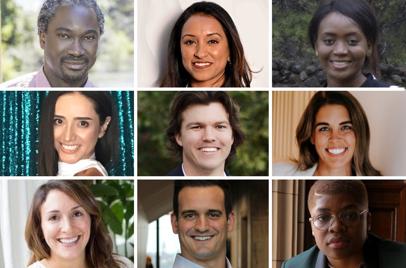 2023 LaunchKC contenders: Learie Hercules, Heft IQ; Neelima Parasker, Lotus TMS; Triumfia Houmbie Fulks, CodeAlgo Academy; Jaqui McCarthy, TealHouse; Blake Herren, Raven Space Systems; Lauren Hays, The Matrescence; Meredith Evans McAllister, Marma; Steven Coen, SaRA Health; Jannae Gammage, Foresight. Not pictured: Interplay, NurseBridge, Redpoint Summit, and VRdojo